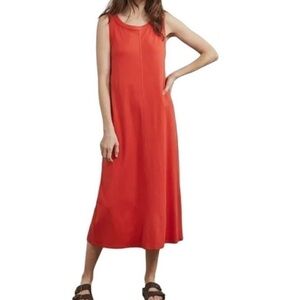 Elizabeth & James Red Cosmic Lava Sleeveless Midi Dress